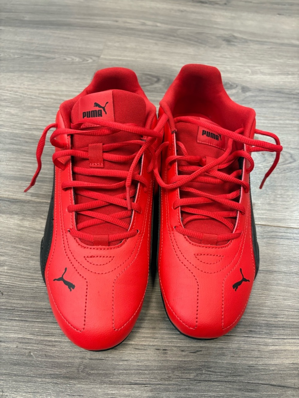 Puma Red Sneakers with Black Logo Accents